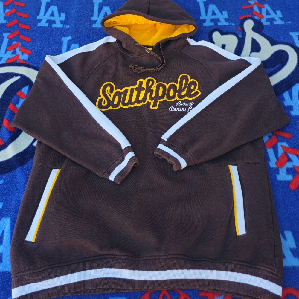 Y2K Vintage Southpole Brown Hoodie Mens Size Xl Hip Hop